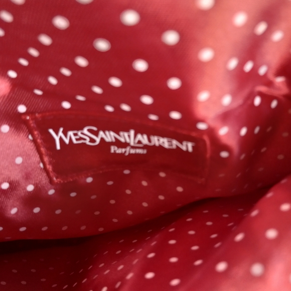 YvesSaintLaurent holiday/evening clutch purse red satin small polka dot print li - Picture 3 of 6